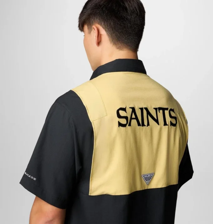 Men PFG Tamiami™ Colorblocked Short Sleeve Shirt – New Orleans Saints Men PFG Tamiami™ Colorblocked Short Sleeve Shirt – New Orleans Saints