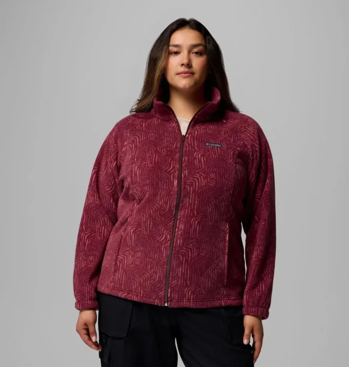 Women Benton Springs™ Printed Full Zip Fleece Jacket – Plus Size
