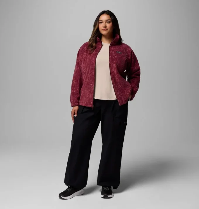 Women Benton Springs™ Printed Full Zip Fleece Jacket – Plus Size