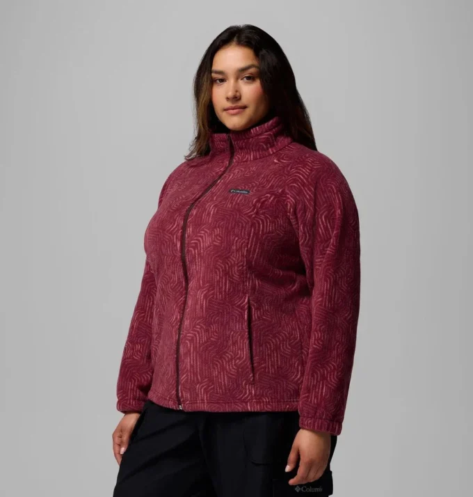 Women Benton Springs™ Printed Full Zip Fleece Jacket – Plus Size