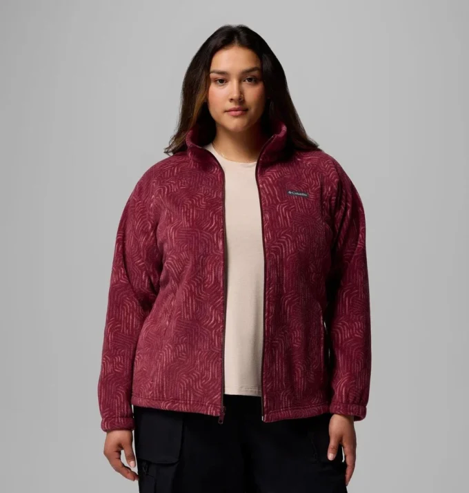 Women Benton Springs™ Printed Full Zip Fleece Jacket – Plus Size