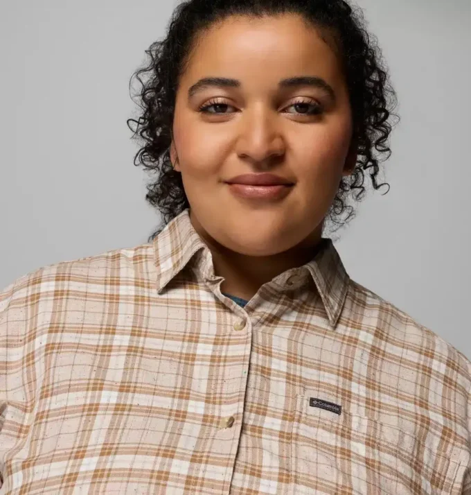 Women Blue Point Creek™ Woven Long Sleeve Shirt – Plus Size