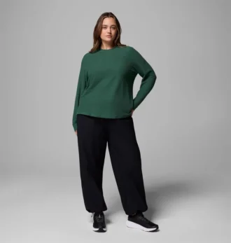 Women Brea Falls™ Grid Crew Long Sleeve Shirt – Plus Size