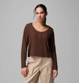 Women Brea Falls™ Grid Henley Long Sleeve Shirt Women Brea Falls™ Grid Henley Long Sleeve Shirt