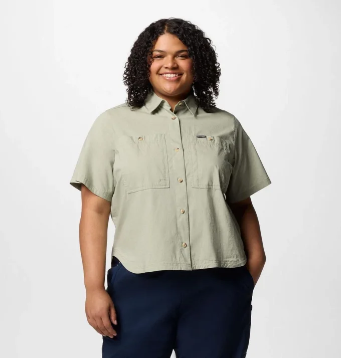 Women Brea Falls™ Woven Short Sleeve Shirt – Plus Size Women Brea Falls™ Woven Short Sleeve Shirt – Plus Size