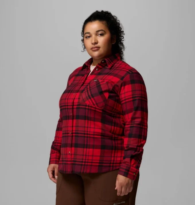 Women Calico Basin™ Flannel Long Sleeve Shirt – Plus Size