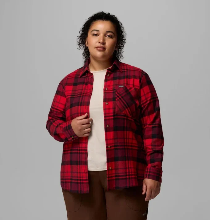 Women Calico Basin™ Flannel Long Sleeve Shirt – Plus Size