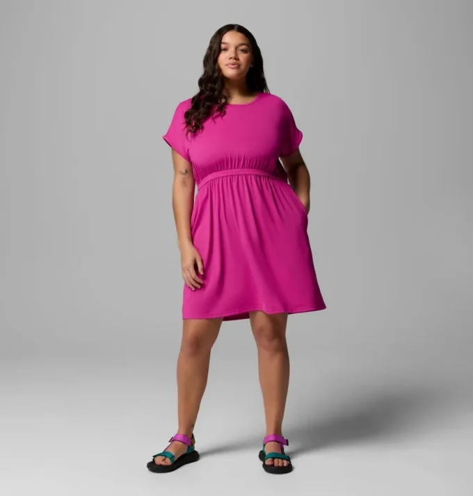 Women Chill River™ Short Sleeve Dress – Plus Size Women Chill River™ Short Sleeve Dress – Plus Size