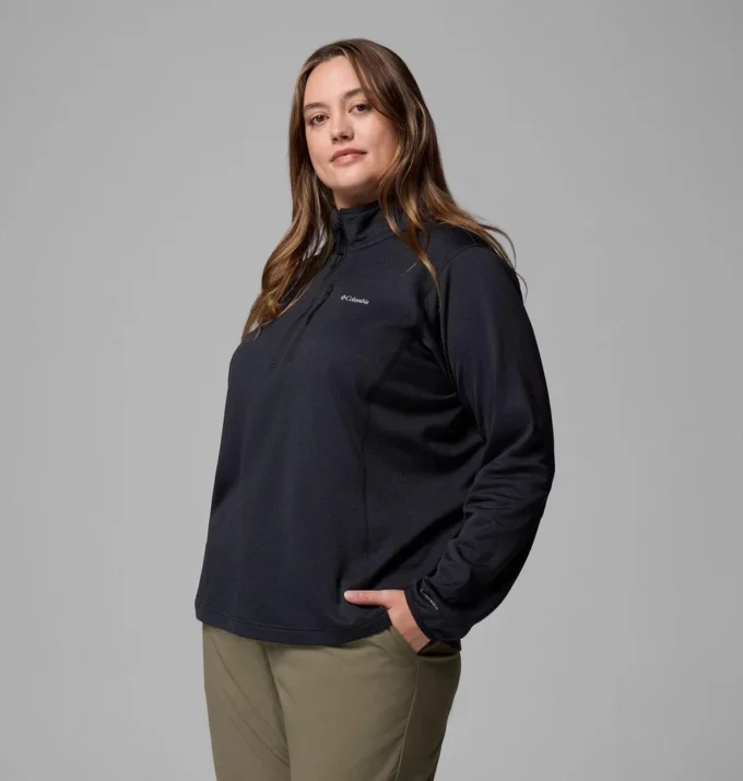 Women Essential Hike™ Grid Fleece Half Zip Jacket – Plus Size Women Essential Hike™ Grid Fleece Half Zip Jacket – Plus Size