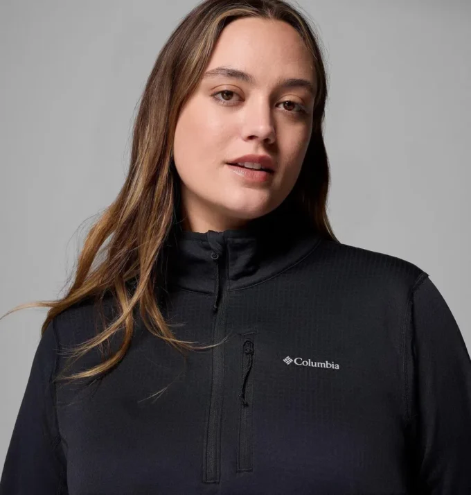 Women Essential Hike™ Grid Fleece Half Zip Jacket – Plus Size Women Essential Hike™ Grid Fleece Half Zip Jacket – Plus Size