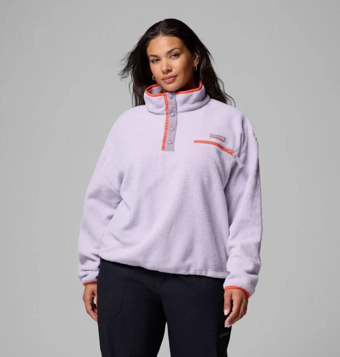 Women Helvetia™ II Cropped Half Snap Fleece Pullover – Plus Size