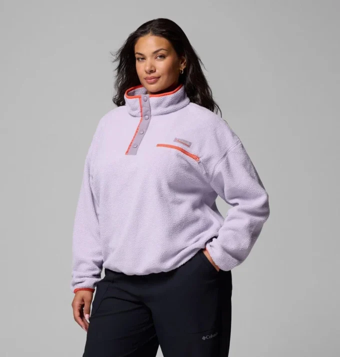 Women Helvetia™ II Cropped Half Snap Fleece Pullover – Plus Size