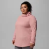 Women Holly Hideaway™ Waffle Cowl Neck Pullover – Plus Size