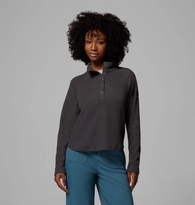 Women Holly Hideaway™ Waffle Half Snap Shirt