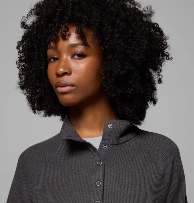 Women Holly Hideaway™ Waffle Half Snap Shirt