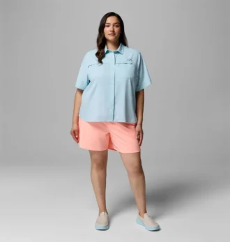 Women PFG Castback™ Woven Short Sleeve – Plus Size