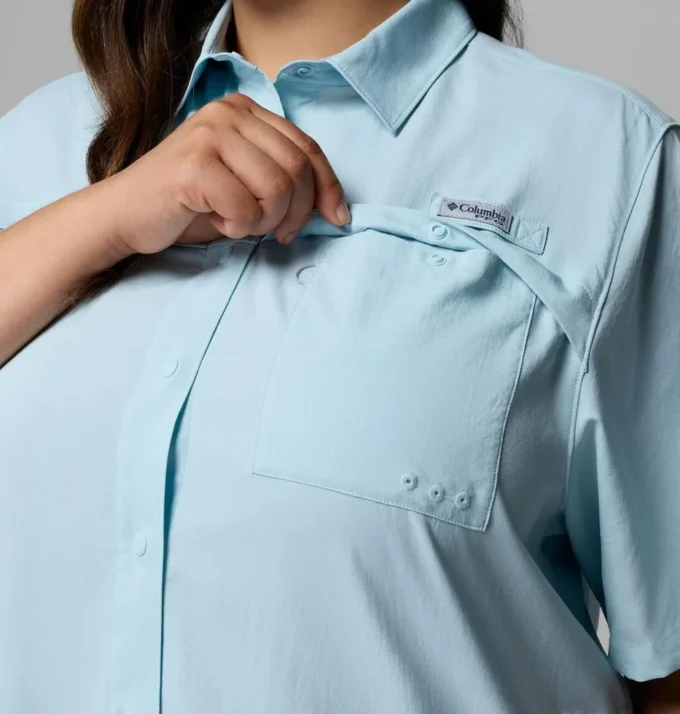 Women PFG Castback™ Woven Short Sleeve – Plus Size Women PFG Castback™ Woven Short Sleeve – Plus Size