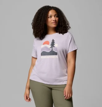 Women Ruby Springs™ Graphic Fitted Short Sleeve Shirt – Plus Size