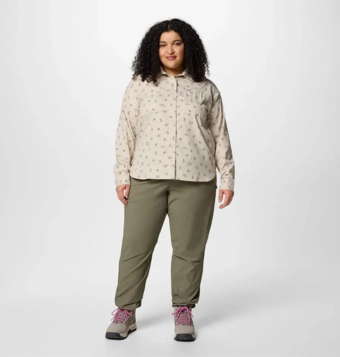 Women Silver Ridge™ Utility Patterned Long Sleeve Shirt – Plus Size Women Silver Ridge™ Utility Patterned Long Sleeve Shirt – Plus Size