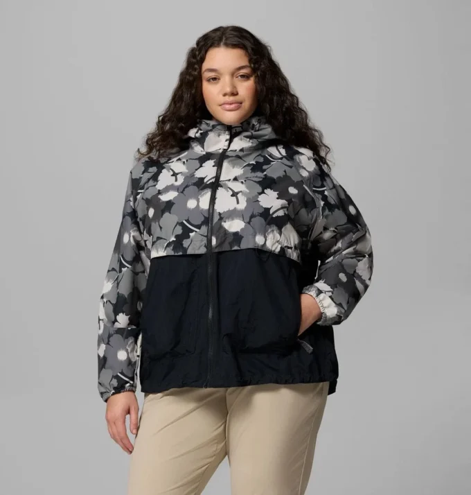 Women Spire Valley™ Printed Windbreaker – Plus Size Women Spire Valley™ Printed Windbreaker – Plus Size
