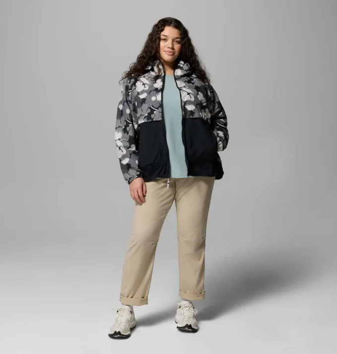 Women Spire Valley™ Printed Windbreaker – Plus Size Women Spire Valley™ Printed Windbreaker – Plus Size