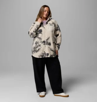 Women Winter Warmth™ Printed Full Zip Hoodie – Plus Size